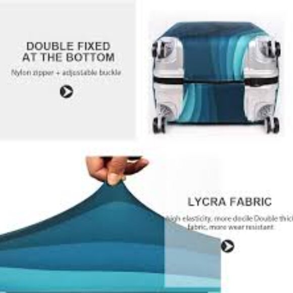 Luggage Protector/ Cover/ Waterproof Slip-On / NWT - Ticket Print - 29-32"H - Picture 5 of 6